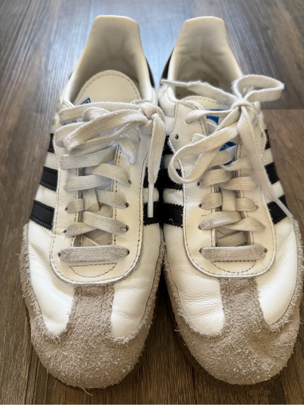 Adidas Samba OG White Sneakers Leather Shoes Stripes Gum Sole Suede Overlay 8